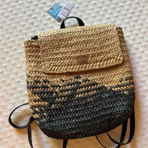 NWT Roxy Tan and Black Woven Backpack